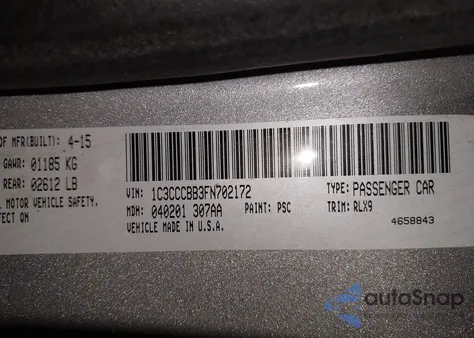 2015 Chrysler 200 S from USA, damaged, VIN 1C3CCCBB3FN702172